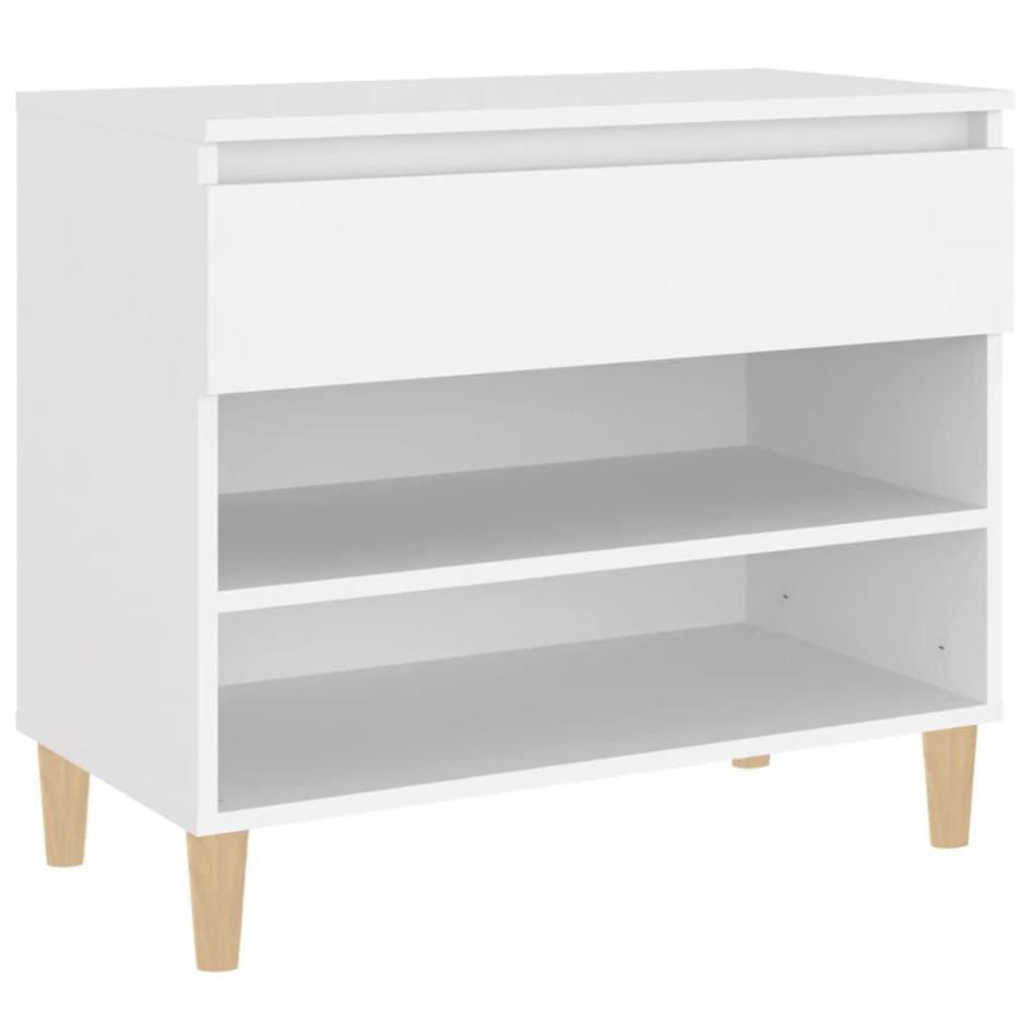 Mueble zapatero madera contrachapada blanco 70x36x60