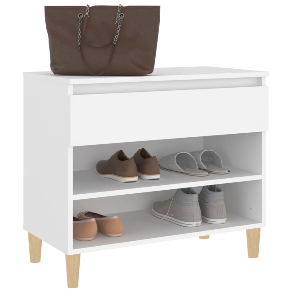 Mueble zapatero madera contrachapada blanco 70x36x60