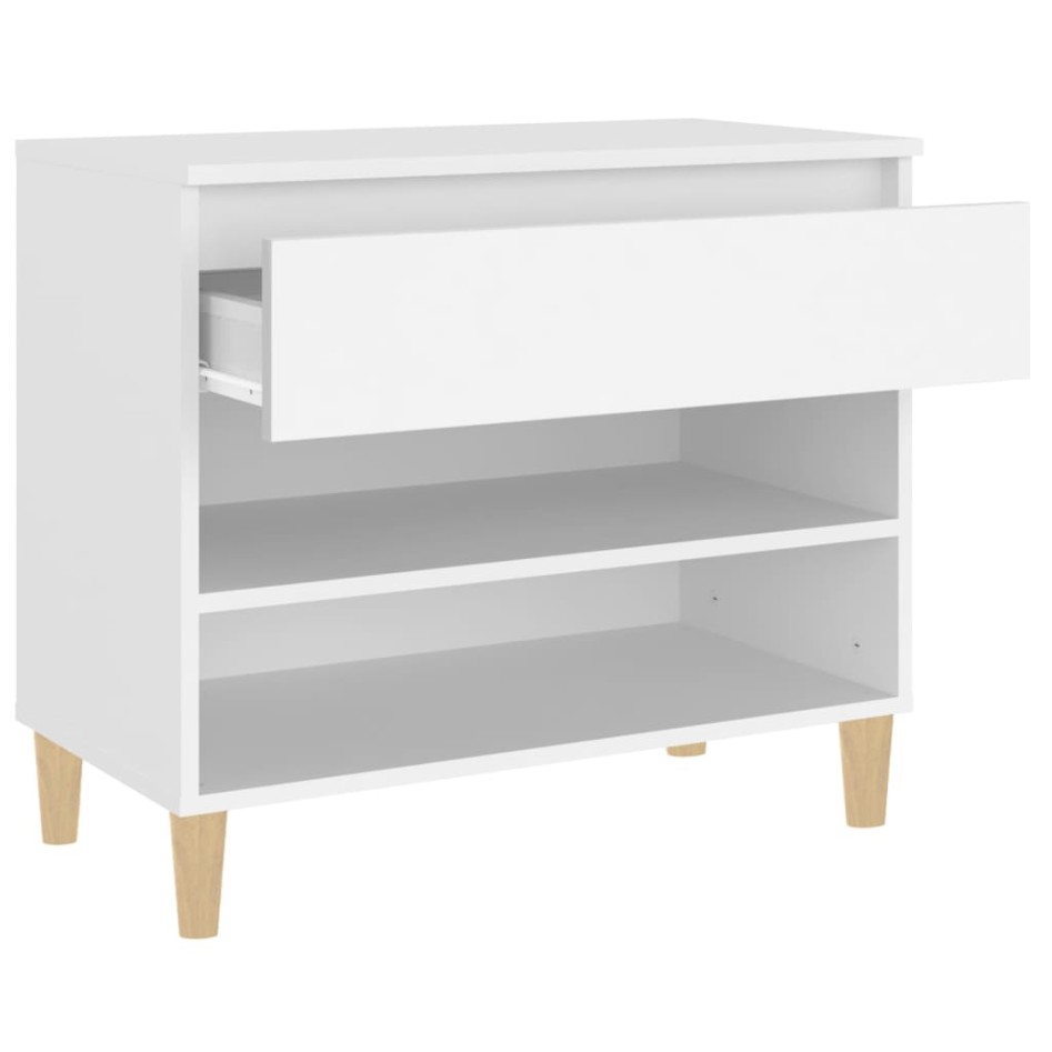 Mueble zapatero madera contrachapada blanco 70x36x60