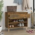 Mueble zapatero madera contrachapada roble ahumado 70x36x60