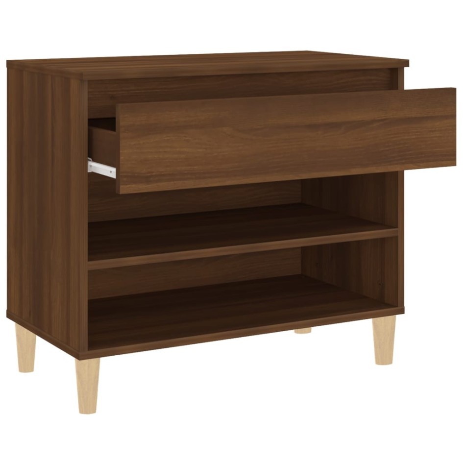 Mueble zapatero madera contrachapada roble marrón 70x36x60