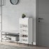 Mueble zapatero madera contrachapada blanco brillo 40x36x105