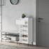 Mueble zapatero madera contrachapada blanco brillo 40x36x105