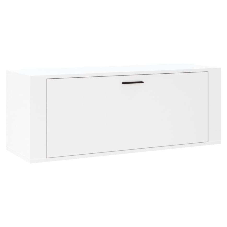 Mueble zapatero pared madera contrachapada blanco 100x35x38