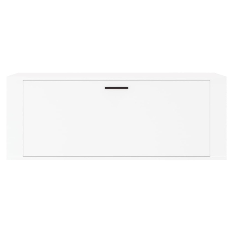 Mueble zapatero pared madera contrachapada blanco 100x35x38