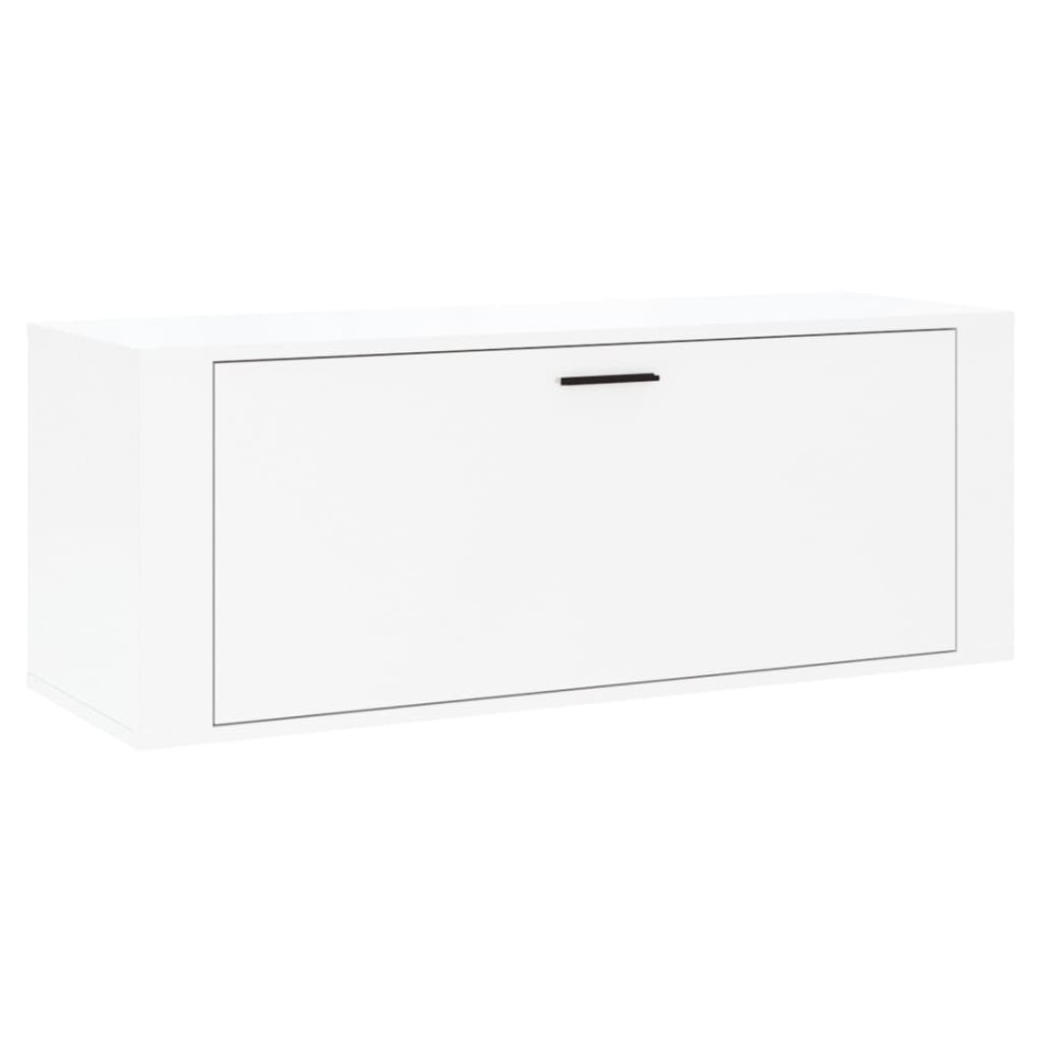 Mueble zapatero pared contrachapada blanco brillo 100x35x38