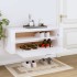 Mueble zapatero pared contrachapada blanco brillo 100x35x38