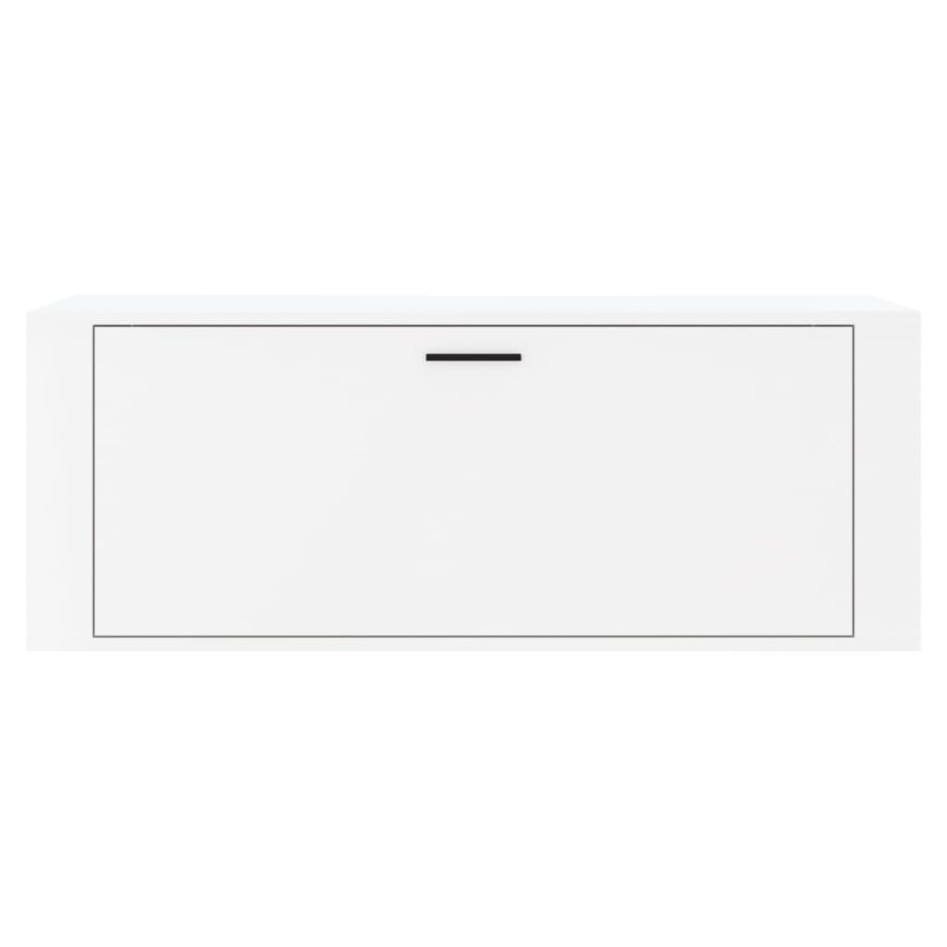Mueble zapatero pared contrachapada blanco brillo 100x35x38