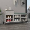 Mueble zapatero madera contrachapada gris hormigón 102x36x60 cm