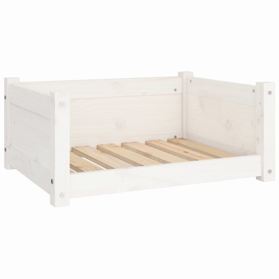 Cama para perros madera maciza de pino blanco 65,5x50,5x28