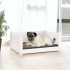 Cama para perros madera maciza de pino blanco 65,5x50,5x28