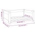 Cama para perros madera maciza de pino blanco 65,5x50,5x28