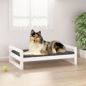 Cama para perros madera maciza de pino blanco 95,5x65,5x28