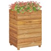 Jardinera madera maciza de teca y acero 50x40x72 cm