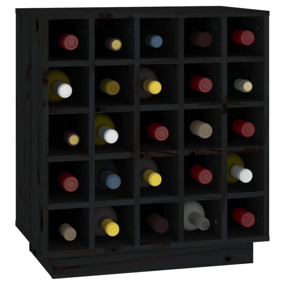 Botellero de madera maciza de pino negro 55,5x34x61