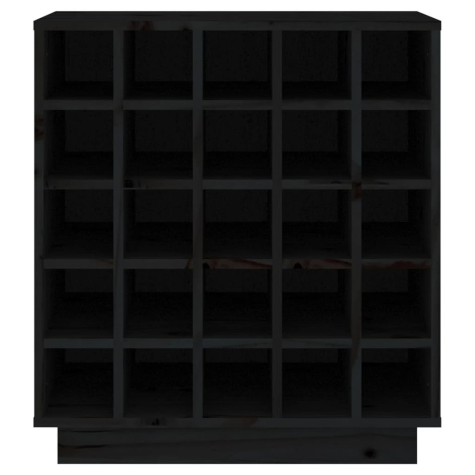 Botellero de madera maciza de pino negro 55,5x34x61