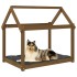 Cama para perros madera maciza pino marrón miel 101x70x90