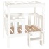 Cama para perros madera maciza de pino blanco 65,5x43x70