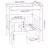 Cama para perros madera maciza de pino blanco 65,5x43x70