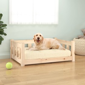 Cama para perros madera maciza de pino 75,5x55,5x28