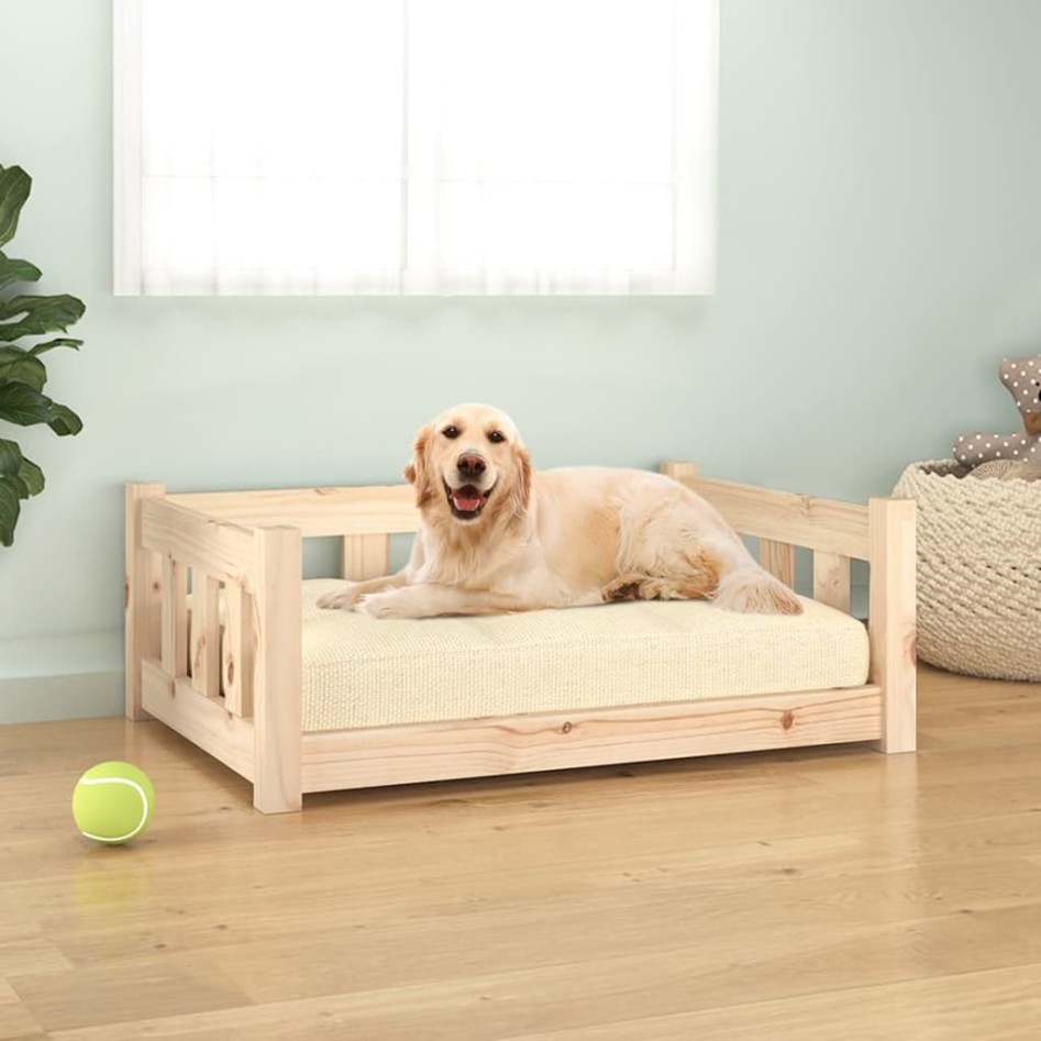 Cama para perros madera maciza de pino 75,5x55,5x28