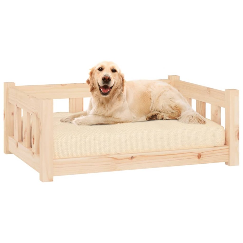 Cama para perros madera maciza de pino 75,5x55,5x28