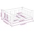 Cama para perros madera maciza de pino 75,5x55,5x28