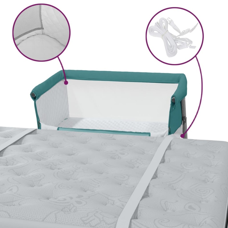 Cuna con colchón tela de lino