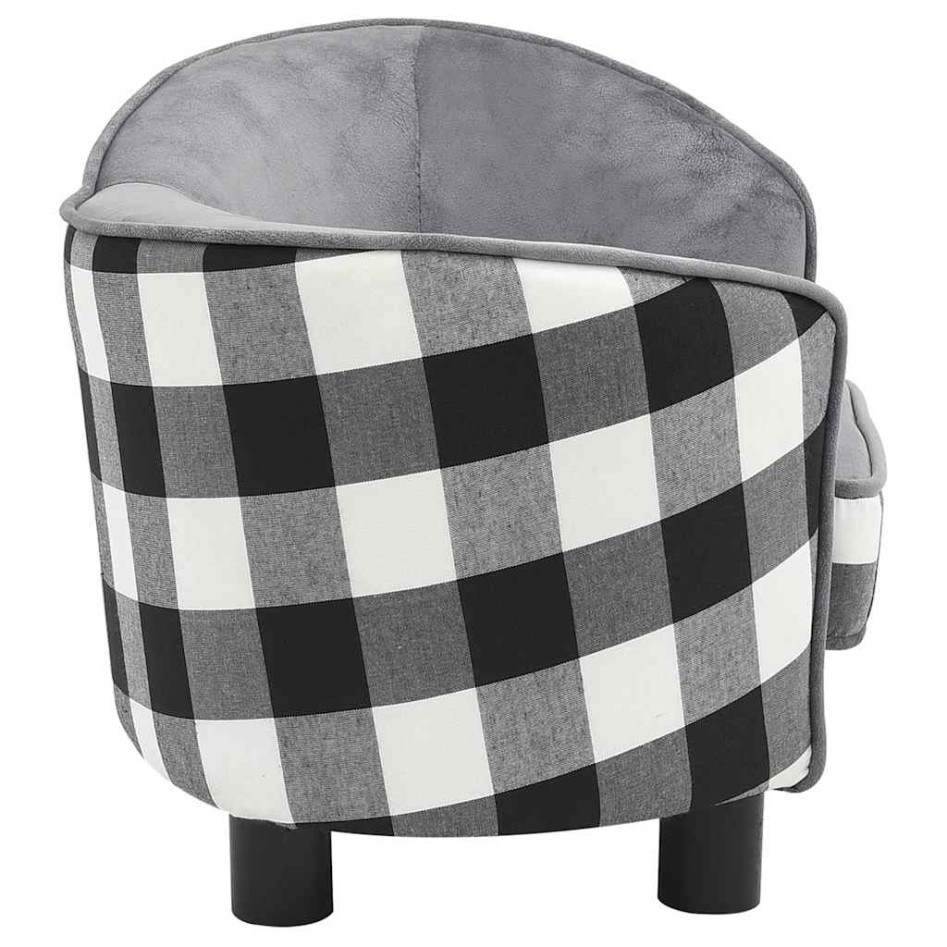 Sofá para perro felpa gris 68x38x38