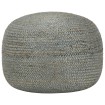 Puf tejido a mano verde oliva 45x30 cm yute
