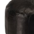 Puf negro 40x35 cm cuero genuino de