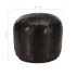 Puf negro 40x35 cm cuero genuino de