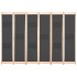 Biombo divisor de 6 paneles de tela gris 240x170x4