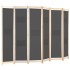 Biombo divisor de 6 paneles de tela gris 240x170x4