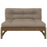Sofá central madera maciza de pino marrón miel 120x80