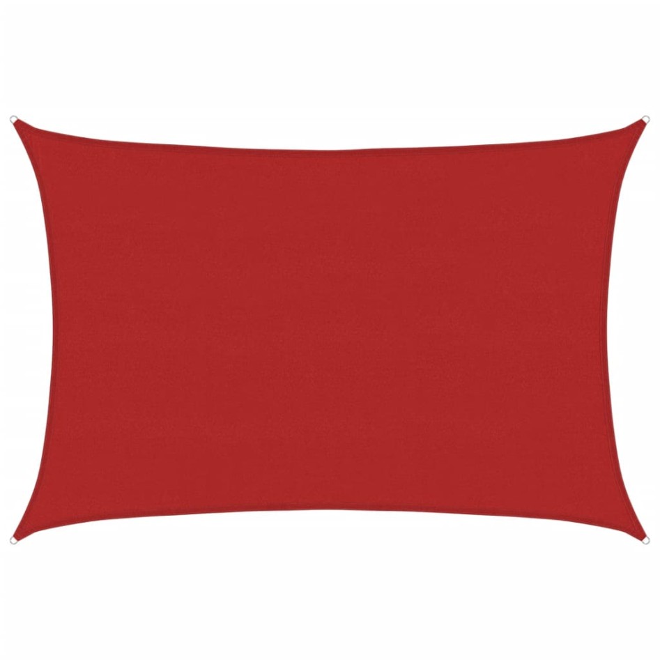 Toldo de vela rojo HDPE 160 g/m² 5x7