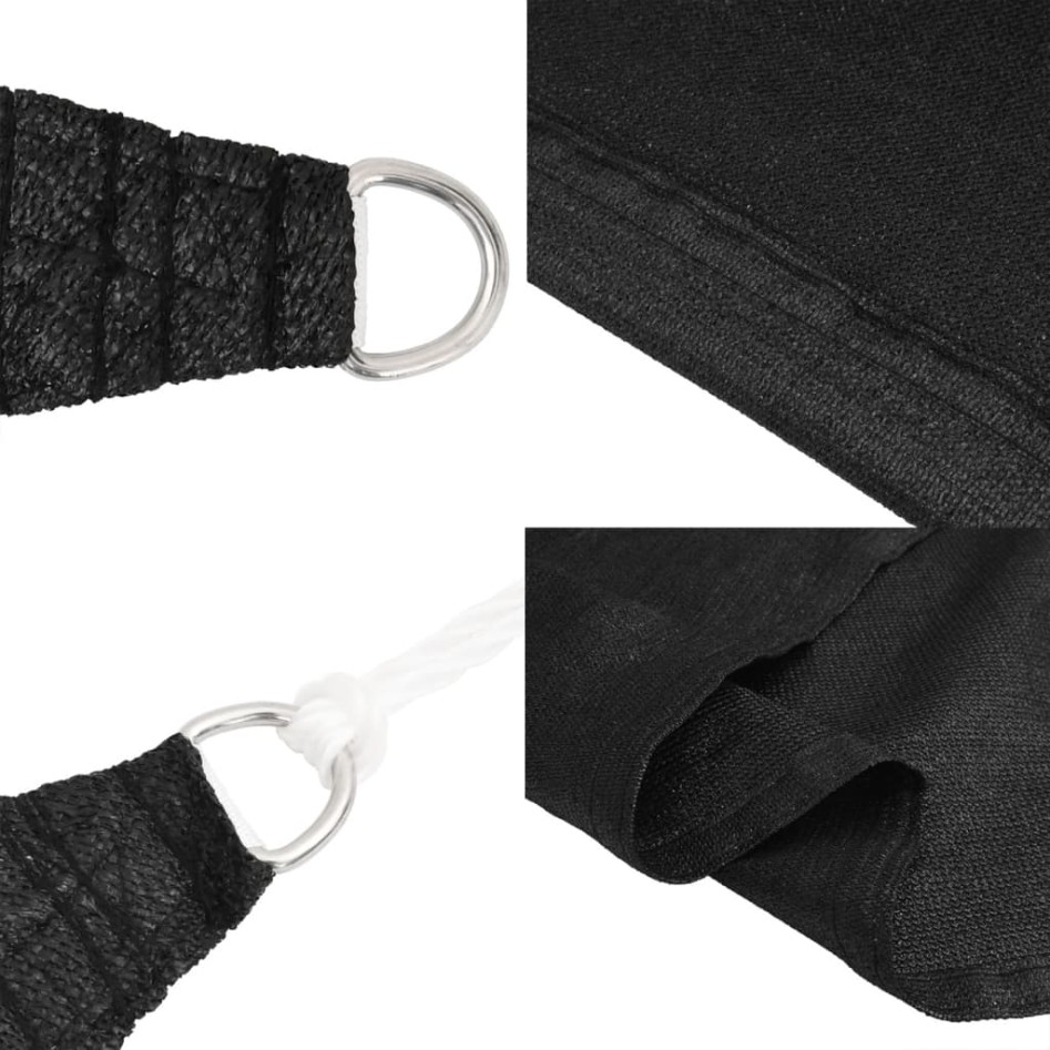 Toldo de vela HDPE negro 160 g/m² 4x7