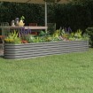 Jardinera arriate acero recubrimiento polvo gris 260x40x36 cm