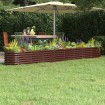 Jardinera arriate acero recubrimiento polvo marrón 332x40x36 cm