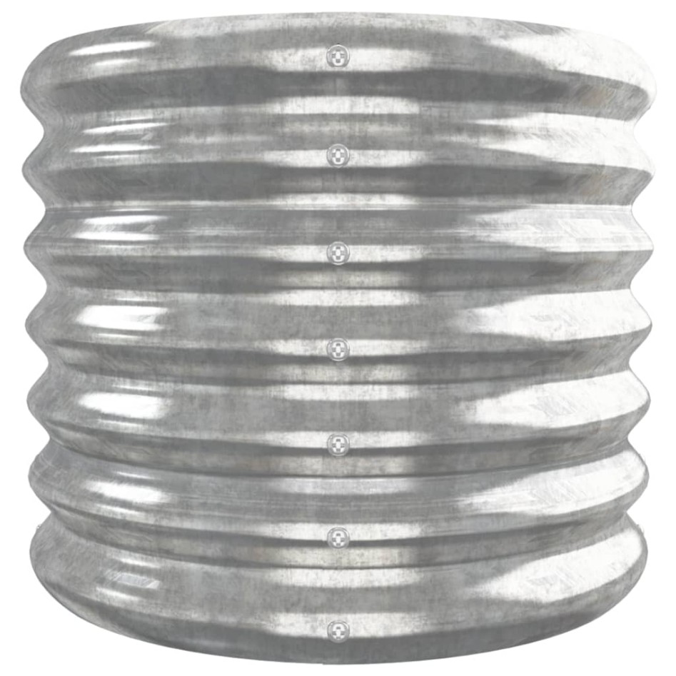Jardinera arriate acero recubrimiento polvo plata 332x40x36