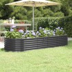 Jardinera arriate acero recubierto polvo antracita 224x80x36 cm