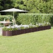 Jardinera arriate acero recubrimiento polvo marrón 512x80x36 cm