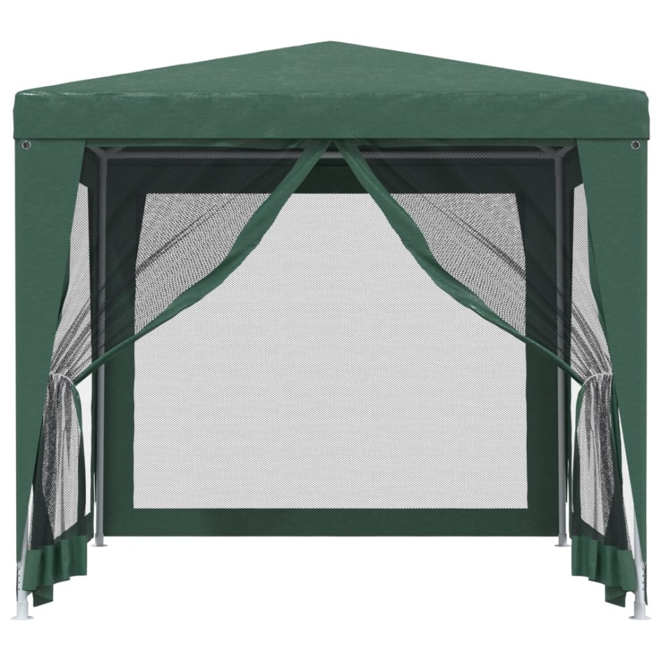 Carpa para fiestas con 4 paredes de malla HDPE verde 2,5x2,5