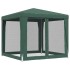 Carpa para fiestas con 4 paredes de malla HDPE verde 2,5x2,5