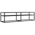 Mueble de TV vidrio templado color mármol negro 160x40x40,5