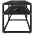 Mueble de TV vidrio templado color mármol negro 160x40x40,5