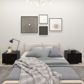 Mesita de noche madera de ingeniería negro 100x35x40