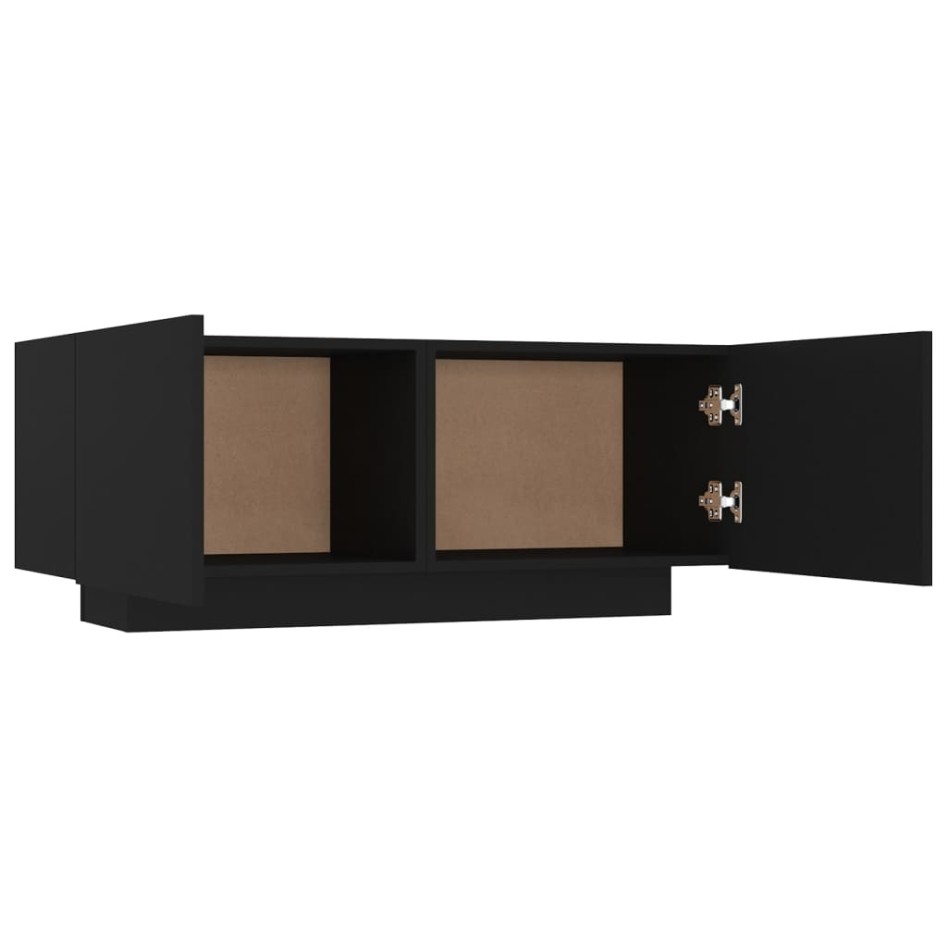 Mesita de noche madera de ingeniería negro 100x35x40