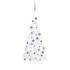 Medio árbol de Navidad con luces y bolas blanco 240