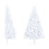 Medio árbol de Navidad con luces y bolas blanco 240